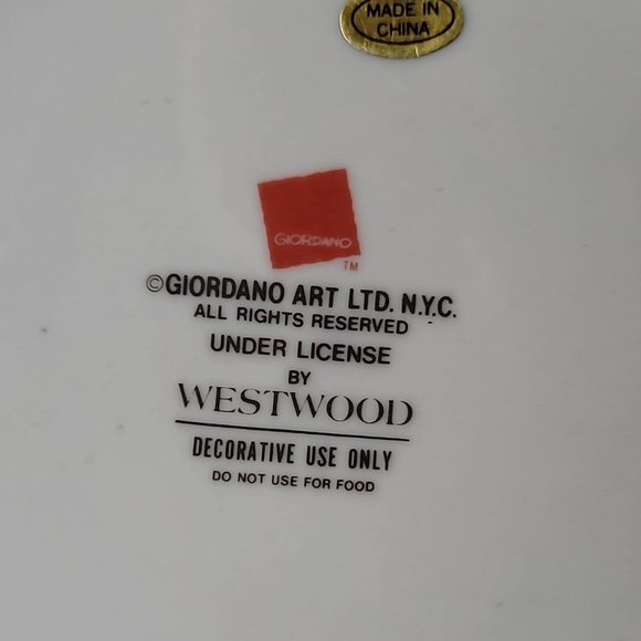 Westwood, Giordano Art Ltd. NYC, Christmas Plate 1997 Decorative Use Only Santa - Picture 8 of 9